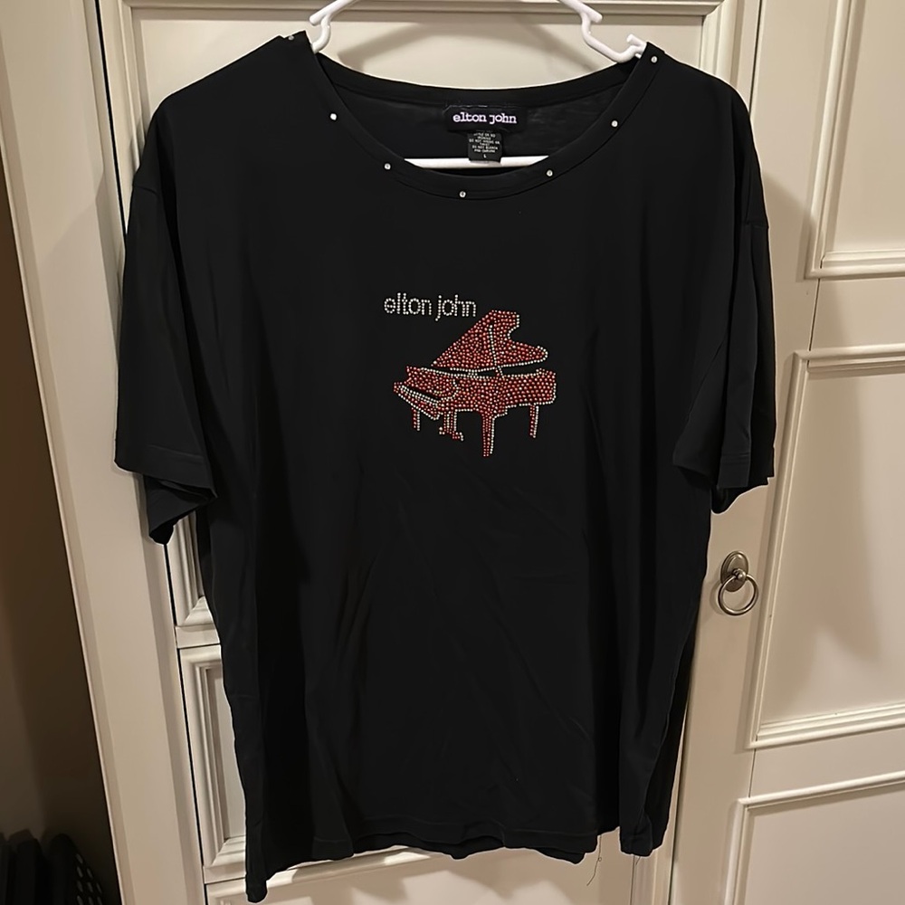 Vintage Elton John Black Tee